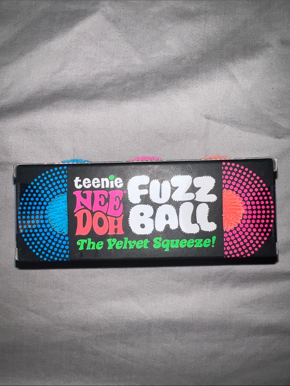 **AUTHENTIC** NeeDoh teenie Fuzz Ball Velvet Squeeze - Pink & Blue & Orange